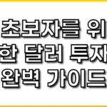 초보자를 위한 달러 투자 완벽 가이드